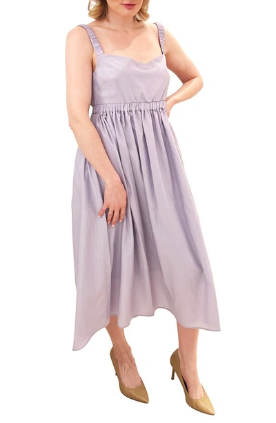 Shop Emilia George Isabella Smocked Maternity Maxi Dress In Purple