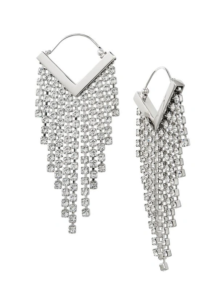 Shop Isabel Marant Melting Chevron Fringe Earrings In Transparent