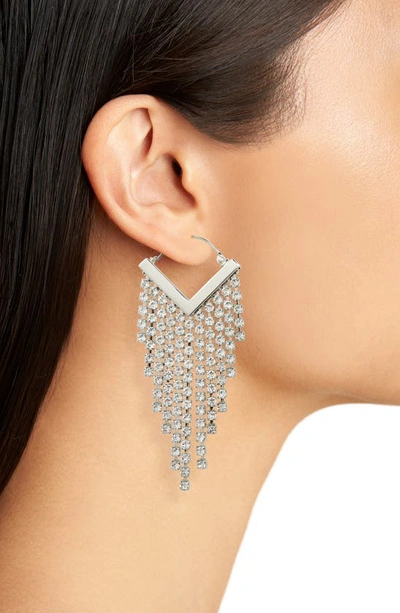 Shop Isabel Marant Melting Chevron Fringe Earrings In Transparent