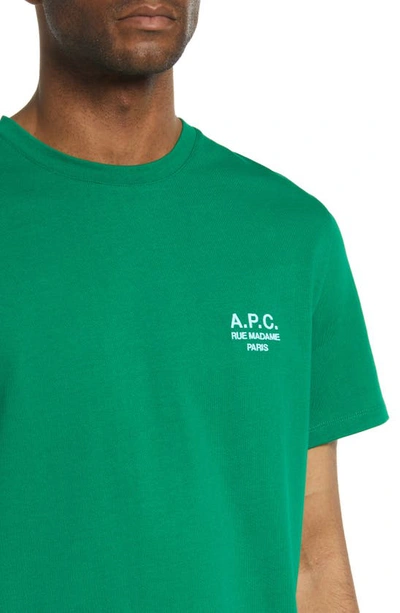 Shop Apc Raymond Cotton Crewneck T-shirt In Vert