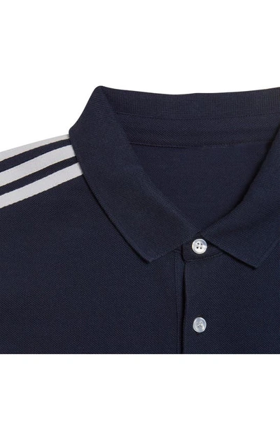 Shop Adidas X Noah Long Sleeve Cotton Piqué Polo In Navy