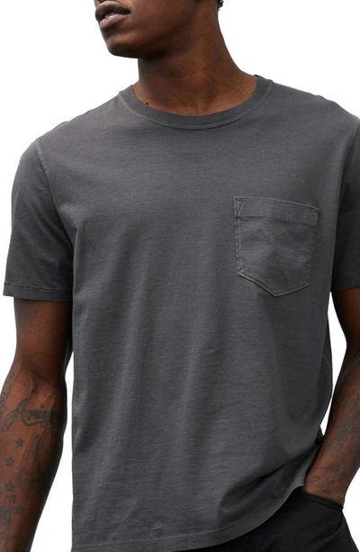 Shop Billy Reid Washed Organic Cotton Pocket T-shirt In Black