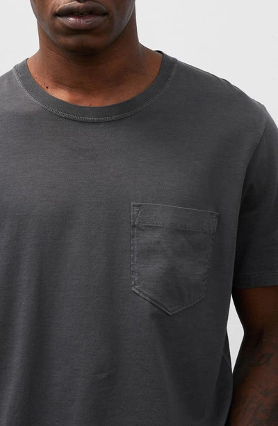 Shop Billy Reid Washed Organic Cotton Pocket T-shirt In Black