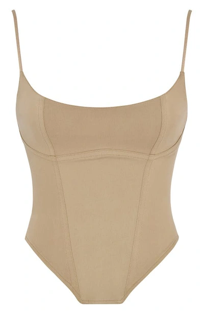 House Of Cb Flavia Sculpting Corset Top In Beige