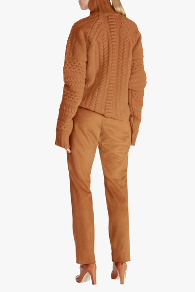 Shop Lapointe Cable Knit Sweater In Camel