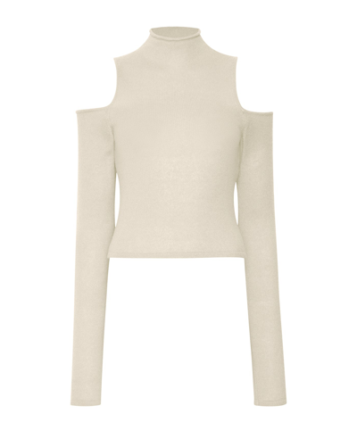 Shop Lapointe Cashmere Cut-out Top In Cream