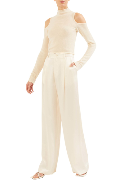 Lapointe Cashmere Silk Cutout Top In Cream