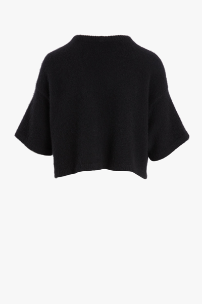 Shop Lapointe Cropped Cashmere T-shirt In Black