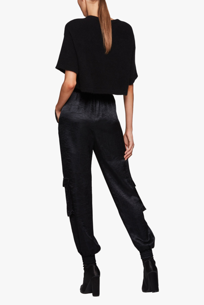 Shop Lapointe Cropped Cashmere T-shirt In Black