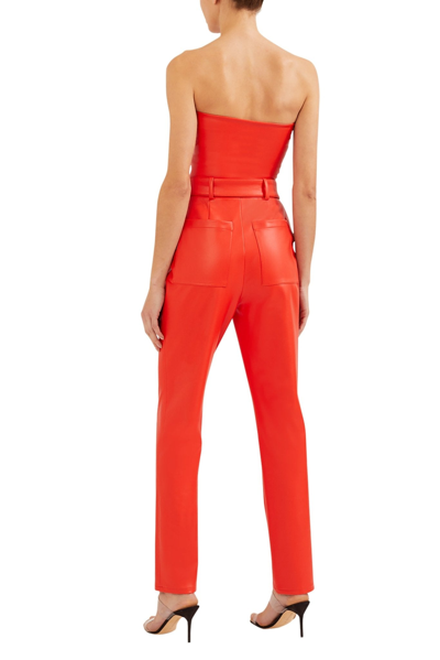 Shop Lapointe Faux Leather High Waisted Belted Jean In Poppy