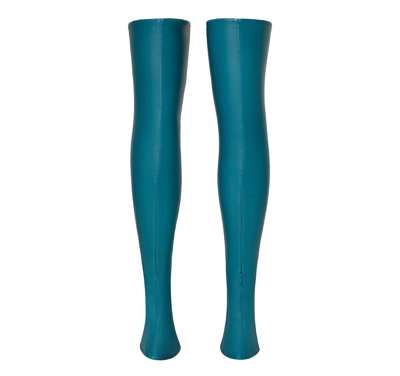 Shop Lapointe Faux Leather Leg Cover In Teal