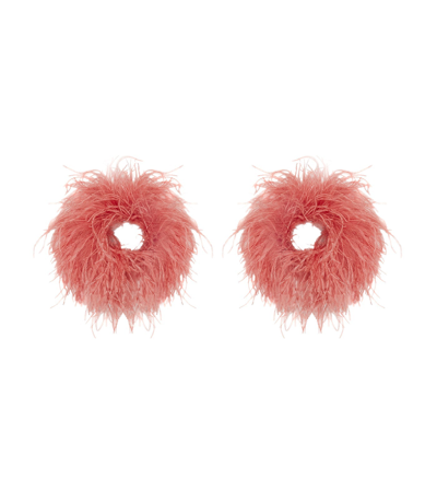 Shop Lapointe Feather Cuffs In Terracotta