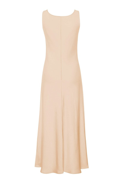 Shop Lapointe Satin Bias Maxi Dress In Light Khaki