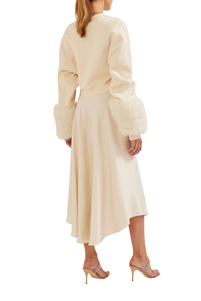 Lapointe Satin Handkerchief Skirt In Cream