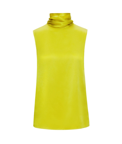Shop Lapointe Satin Shift Tank In Chartreuse