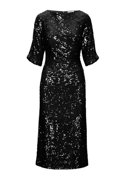 Shop Lapointe Sequin Dolman Midi Dress In Black