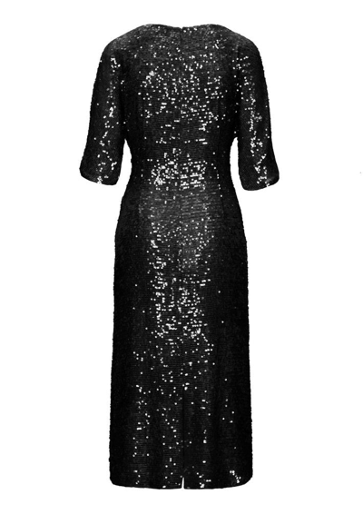 Shop Lapointe Sequin Dolman Midi Dress In Black