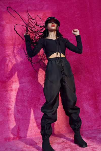 Lapointe Shiny Viscose Cropped Top In Black