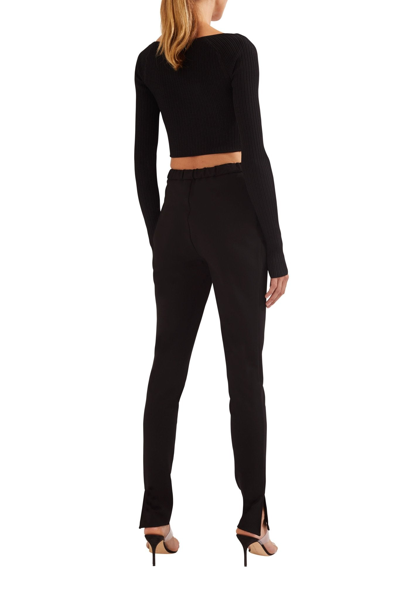 Lapointe Shiny Viscose Cropped Top In Black