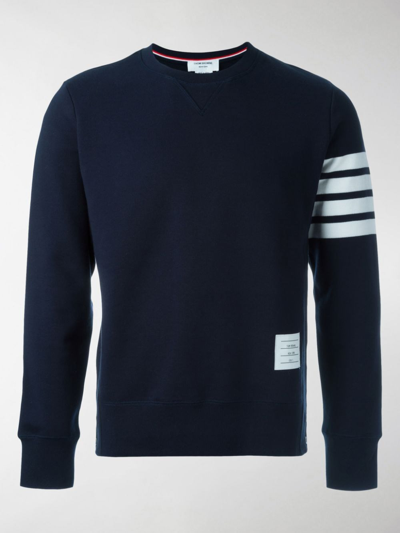 Thom Browne Navy 4-bar Classic Sweatshirt In Blue | ModeSens