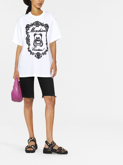 Shop Moschino Teddy T-shirt With Logo In White