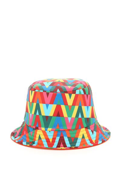 Shop Valentino Garavani V Optical  Archive 1973 Reversible Bucket Hat In Mixed Colours