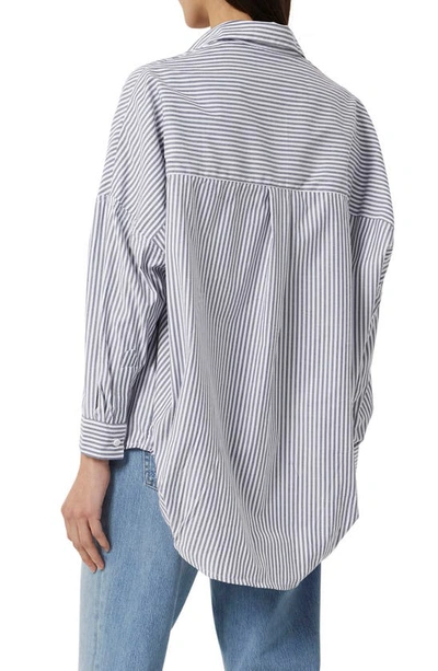 Shop French Connection Rhodes Stripe Polo Top In Navy Multi