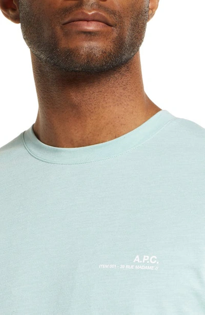 Shop Apc Logo Graphic Tee In Turquoise