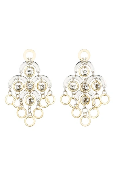 Shop Paco Rabanne Sphere Chandelier Drop Earrings In Silver/ Gold