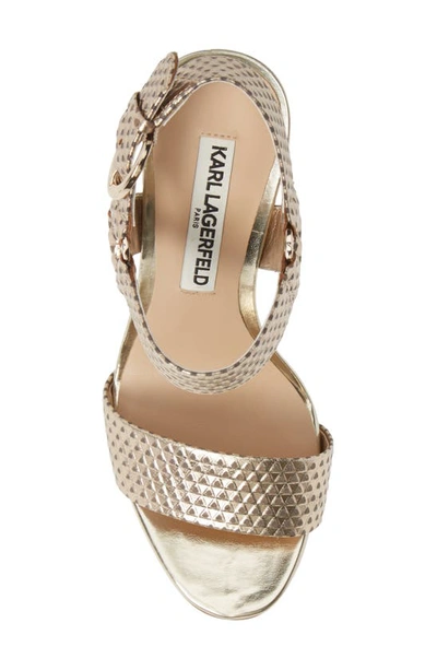 Shop Karl Lagerfeld Cieone Sandal In Gold Leather