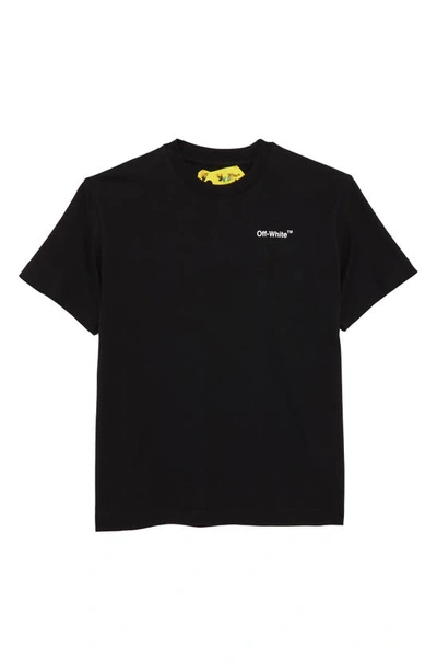 Shop Off-white Kids' Industrial Logo Graphic Tee In Black Yellow