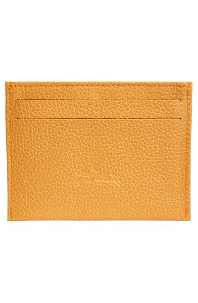 Shop Longchamp Le Foulonné Leather Card Case In Saffron