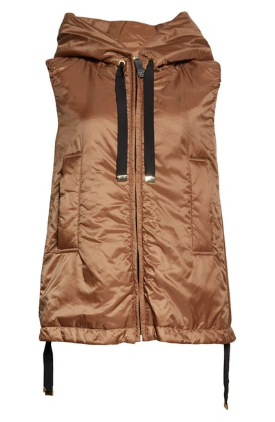 Shop Max Mara Greengo Puffer Vest In Beige Golden