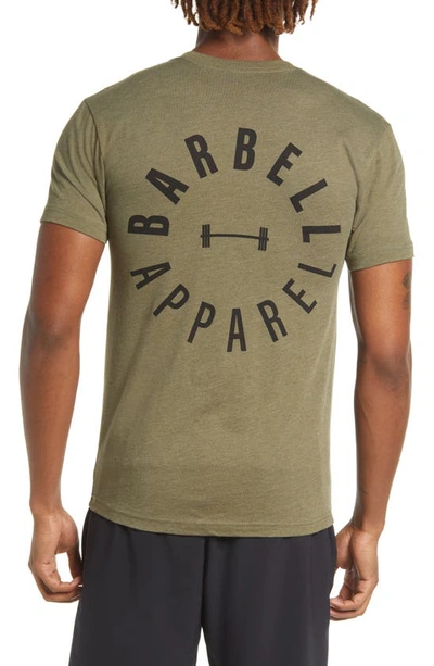 Shop Barbell Apparel The Full Circle Cotton Blend Graphic Tee In Olive