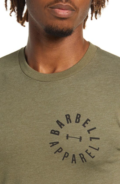 Shop Barbell Apparel The Full Circle Cotton Blend Graphic Tee In Olive
