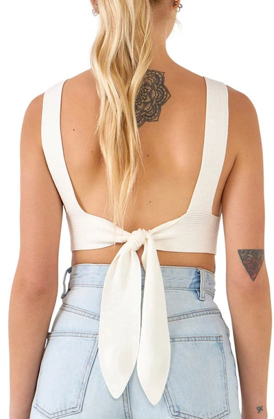Endless Rose Tie Back Rib Bra Top In White