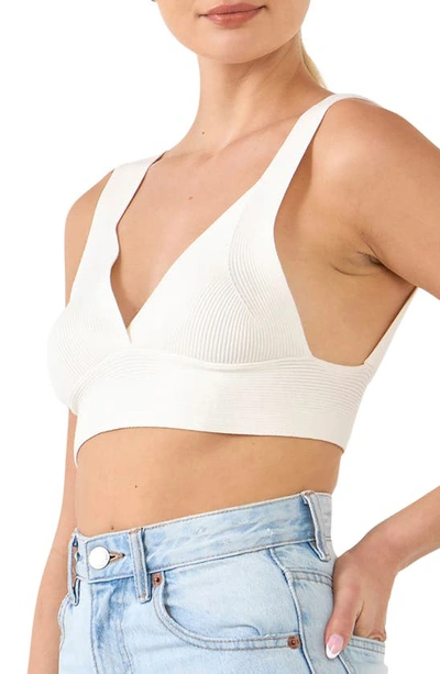 Endless Rose Tie Back Rib Bra Top In White
