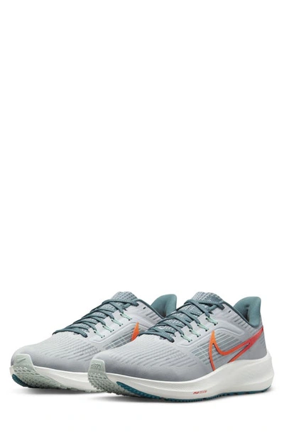 Shop Nike Air Zoom Pegasus 39 Running Shoe In Platinum/ Orange/ Slate
