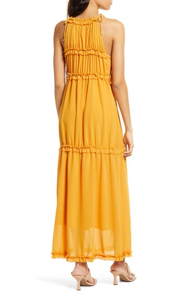Amy Lynn High Neck Maxi Dress In Orange