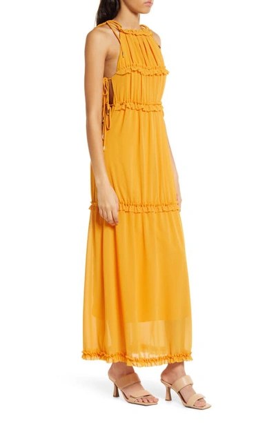 Amy Lynn High Neck Maxi Dress In Orange