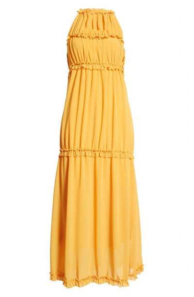 Amy Lynn High Neck Maxi Dress In Orange