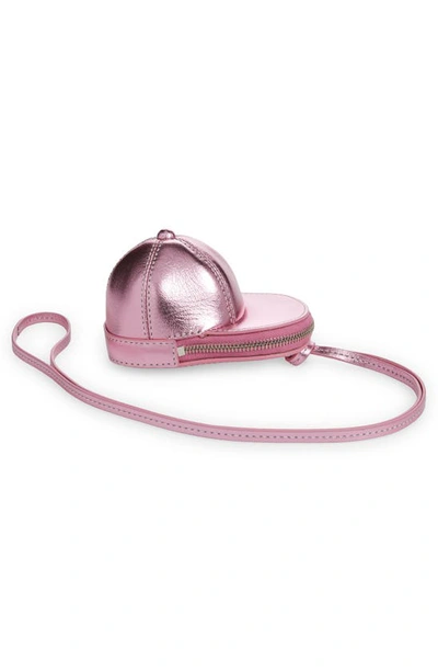 Shop Jw Anderson Nano Metallic Leather Cap Bag In Pink