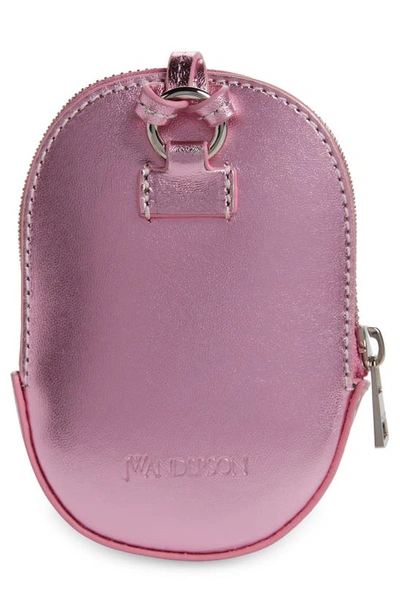 Shop Jw Anderson Nano Metallic Leather Cap Bag In Pink