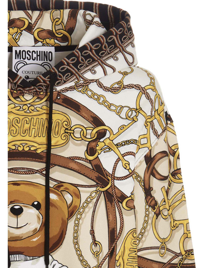 Shop Moschino Printed Hood Dress In Multicolor