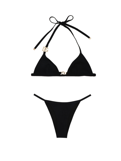 Shop Dolce & Gabbana Logo Bikini In Black