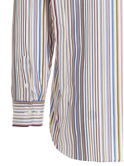 Shop Etro Logo Striped Shirt In Multicolor