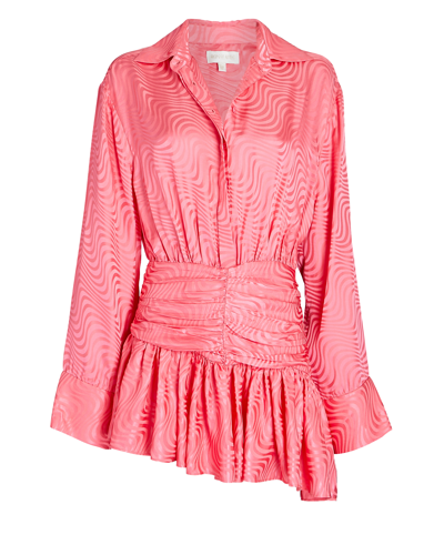 Shop Ronny Kobo Brenda Floral Jacquard Mini Dress In Pink