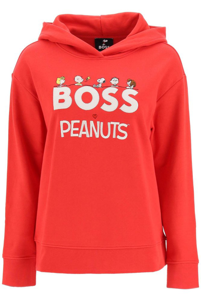 Shop Hugo Boss Boss  X Peanuts Hoodie In Red