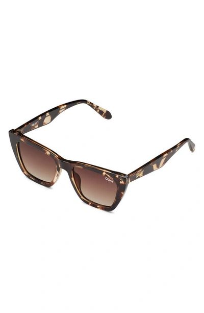 Shop Quay Call The Shots 48mm Gradient Cat Eye Sunglasses In Tortoise/ Brown