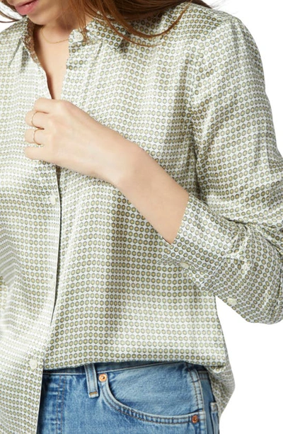 Shop Equipment Leema Print Silk Button-up Shirt In Nature White Multi